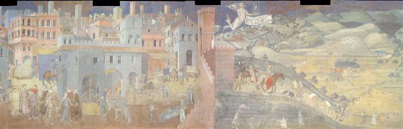 Ambrogio Lorenzetti Allegory of the peace Norge oil painting art